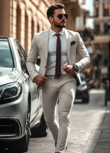 Slim Fit Suit Details-Krellivonique